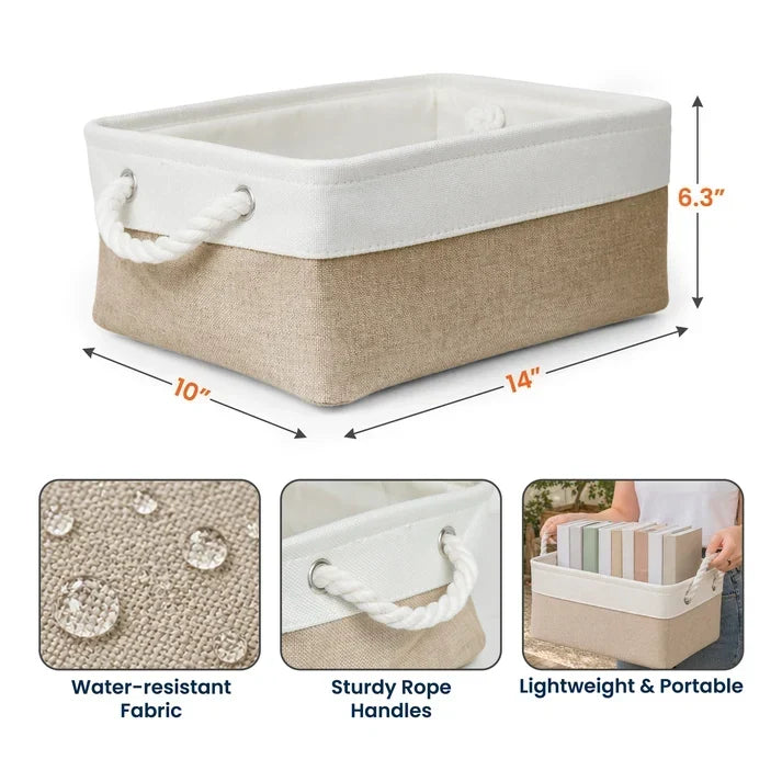 Personalized Cotton Linen Rope Basket