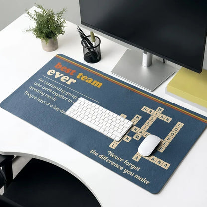 Personalized Retro Letter Tile Leather Desk Mat