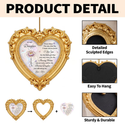 Personalized To My Daughter Flower Ornate Frame Ornament