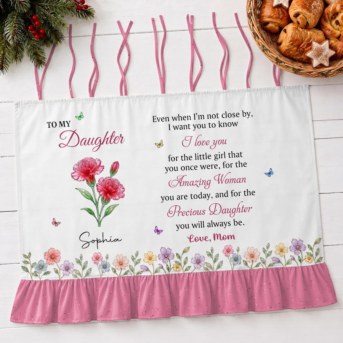 Personalized Daughter Birth Month Flower Oven Skirt