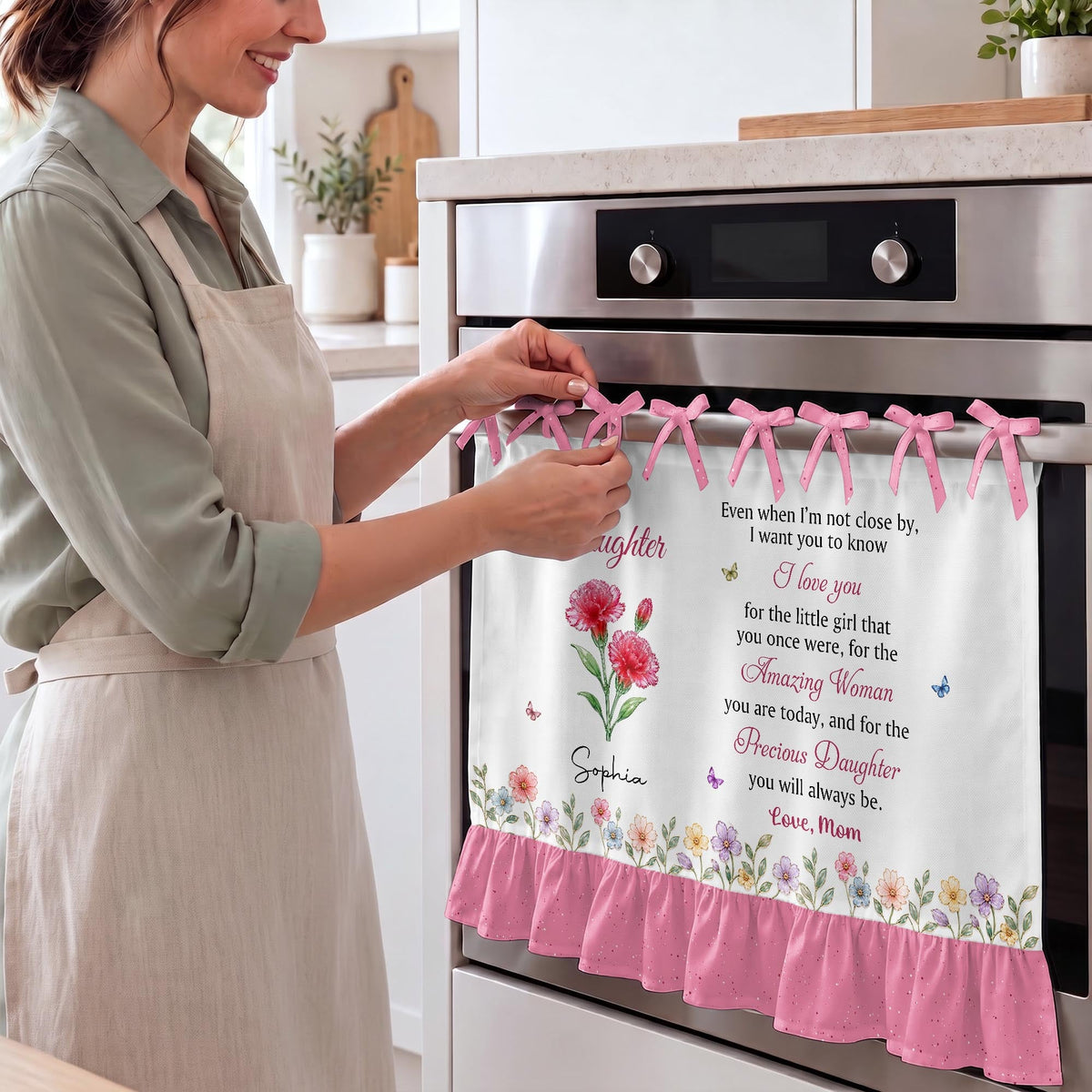 Personalized Daughter Birth Month Flower Oven Skirt