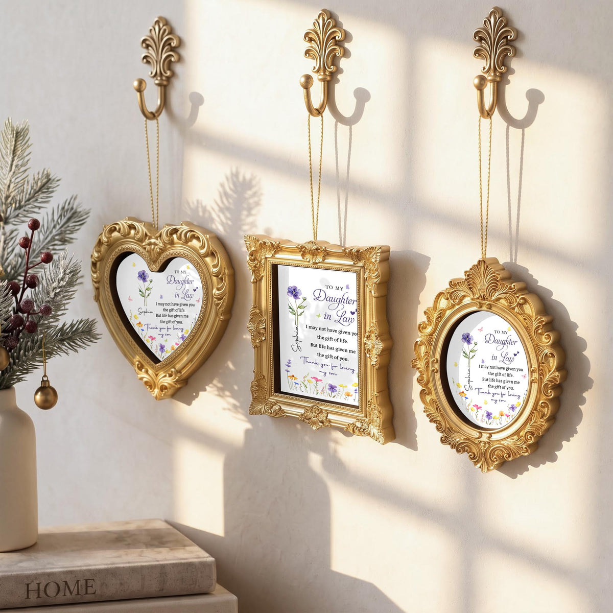 Personalized To My Daughter In Law Flowers Ornate Ornament