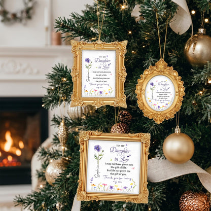 Personalized To My Daughter In Law Flowers Ornate Ornament