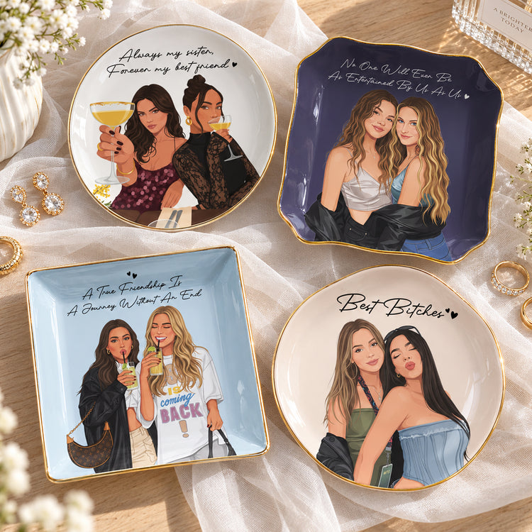 Turn Photo Into Art - Thank You Friendship Gifts For Besties - Personalized Jewelry Dish