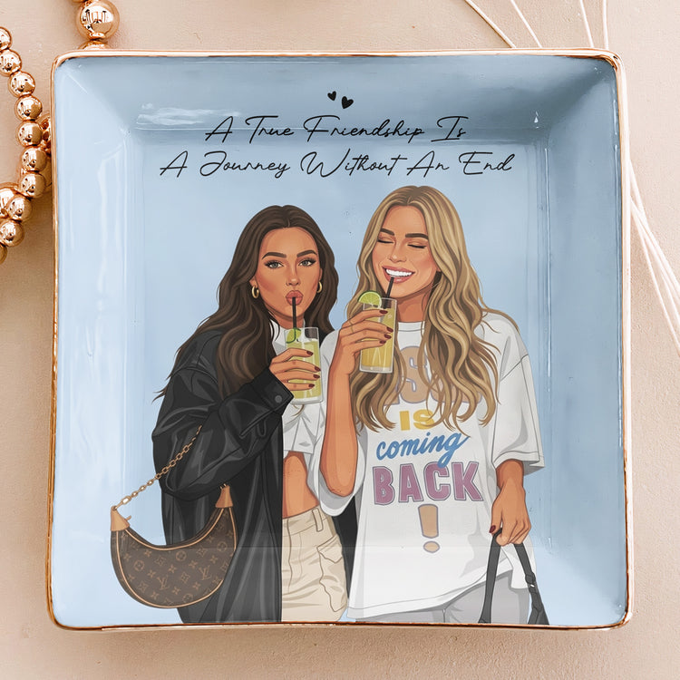 Turn Photo Into Art - Thank You Friendship Gifts For Besties - Personalized Jewelry Dish