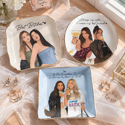 Turn Photo Into Art - Thank You Friendship Gifts For Besties - Personalized Jewelry Dish