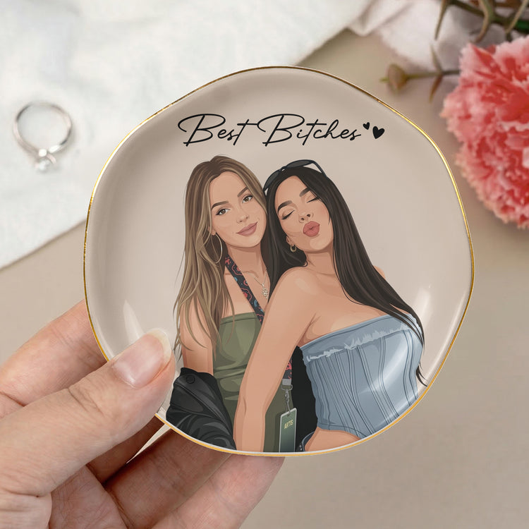 Turn Photo Into Art - Thank You Friendship Gifts For Besties - Personalized Jewelry Dish