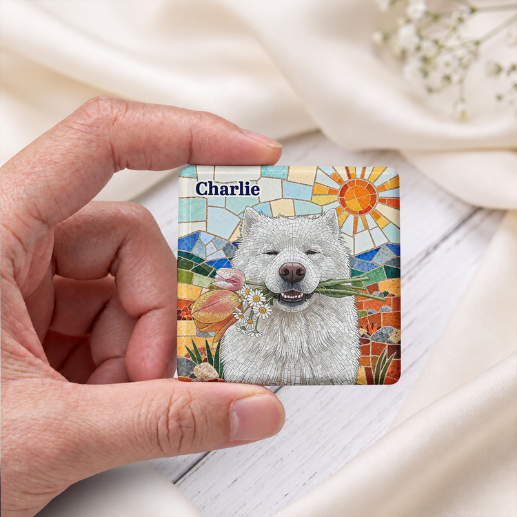 Custom Pet Portrait Mosaic Tile Art Fridge Decor - Personalized Magnet