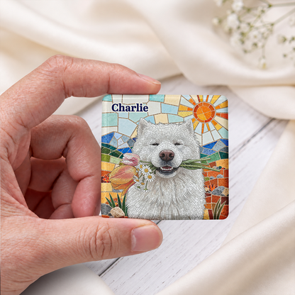 Custom Pet Portrait Mosaic Tile Art Fridge Decor - Personalized Magnet