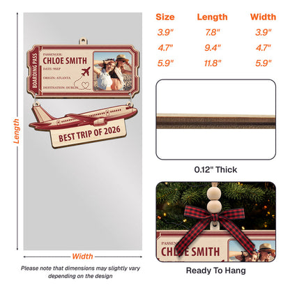 Best Trip Of The Year Ticket - Personalized Ornament