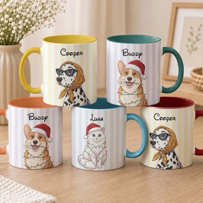 Custom Pet Cartoon Portrait Mug Pet Lover Gift - Personalized Mug