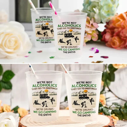 Personalized Drunk Stick Figure Camping Frosted Cup