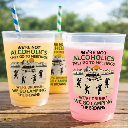 Personalized Drunk Stick Figure Camping Frosted Cup