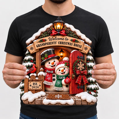 Personalized Snowman And Cardinal Grandparents Wood Sign