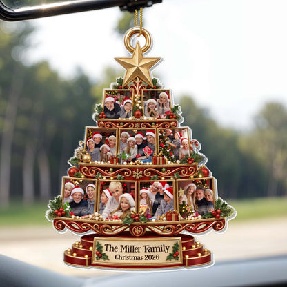 Personalized Family Christmas Photo Frame Tree Ornament