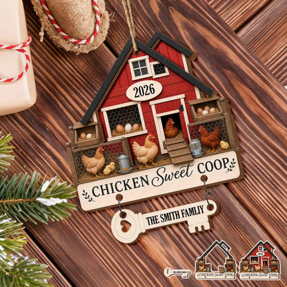 Personalized Chicken Coop Farm Wooden Ornament