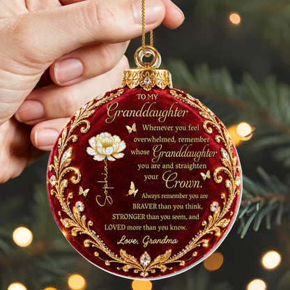 Personalized Granddaughter Crown Birth Flower Ornament