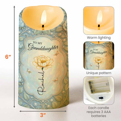 Personalized Granddaughter Birth Flower LED Candle