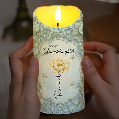 Personalized Granddaughter Birth Flower LED Candle