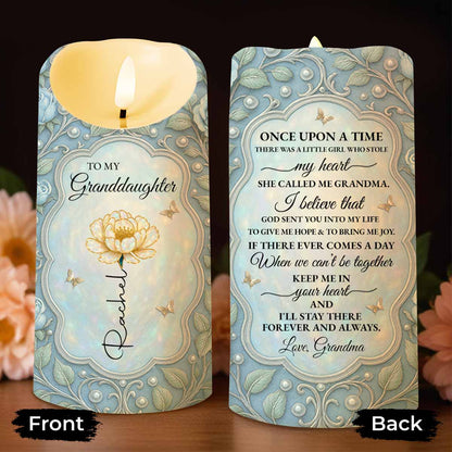 Personalized Granddaughter Birth Flower LED Candle