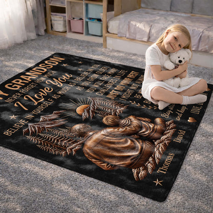 Personalized To My Grandson Grandpa Love Mountain Blanket