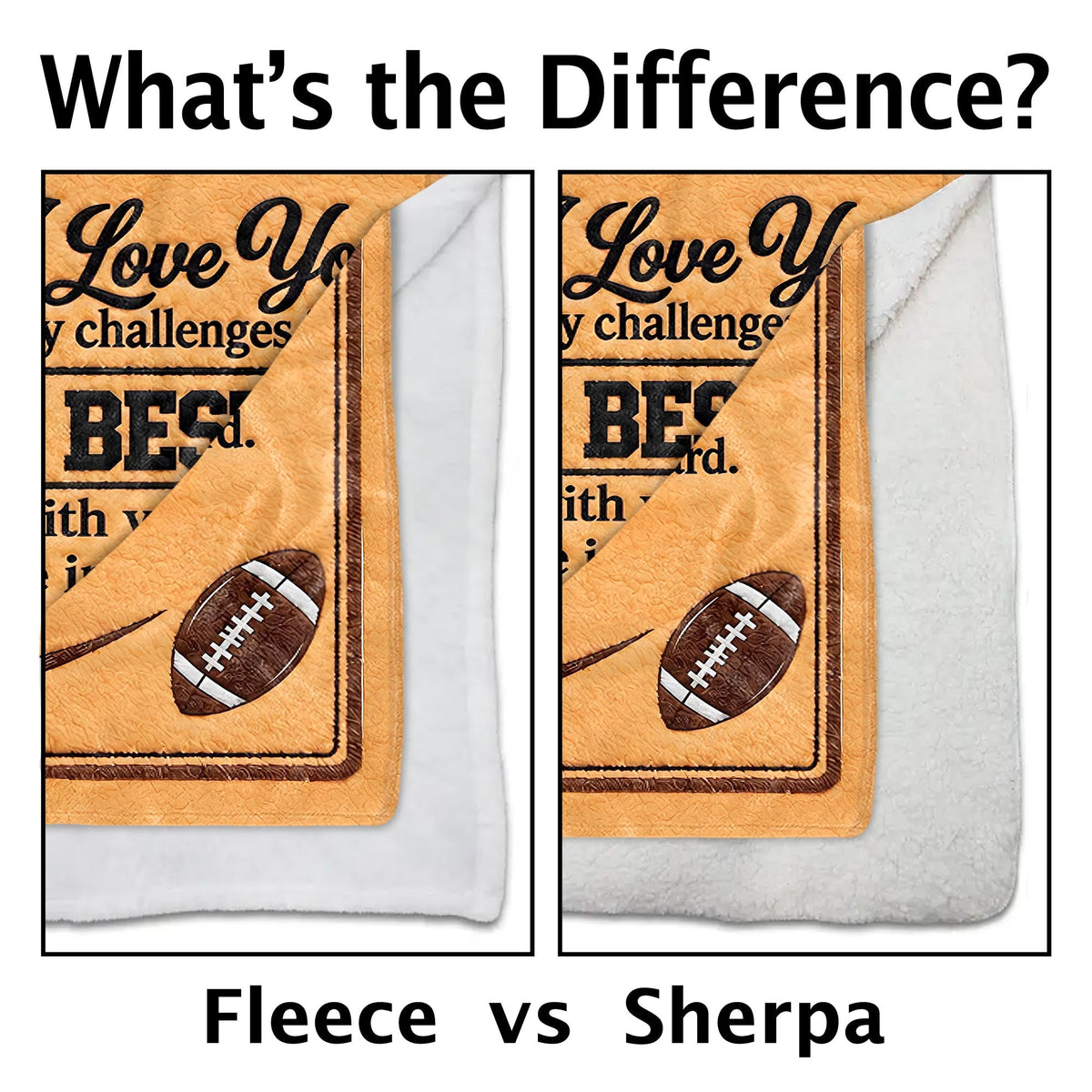 Personalized Grandson American Football Player Warm Fleece Blanket