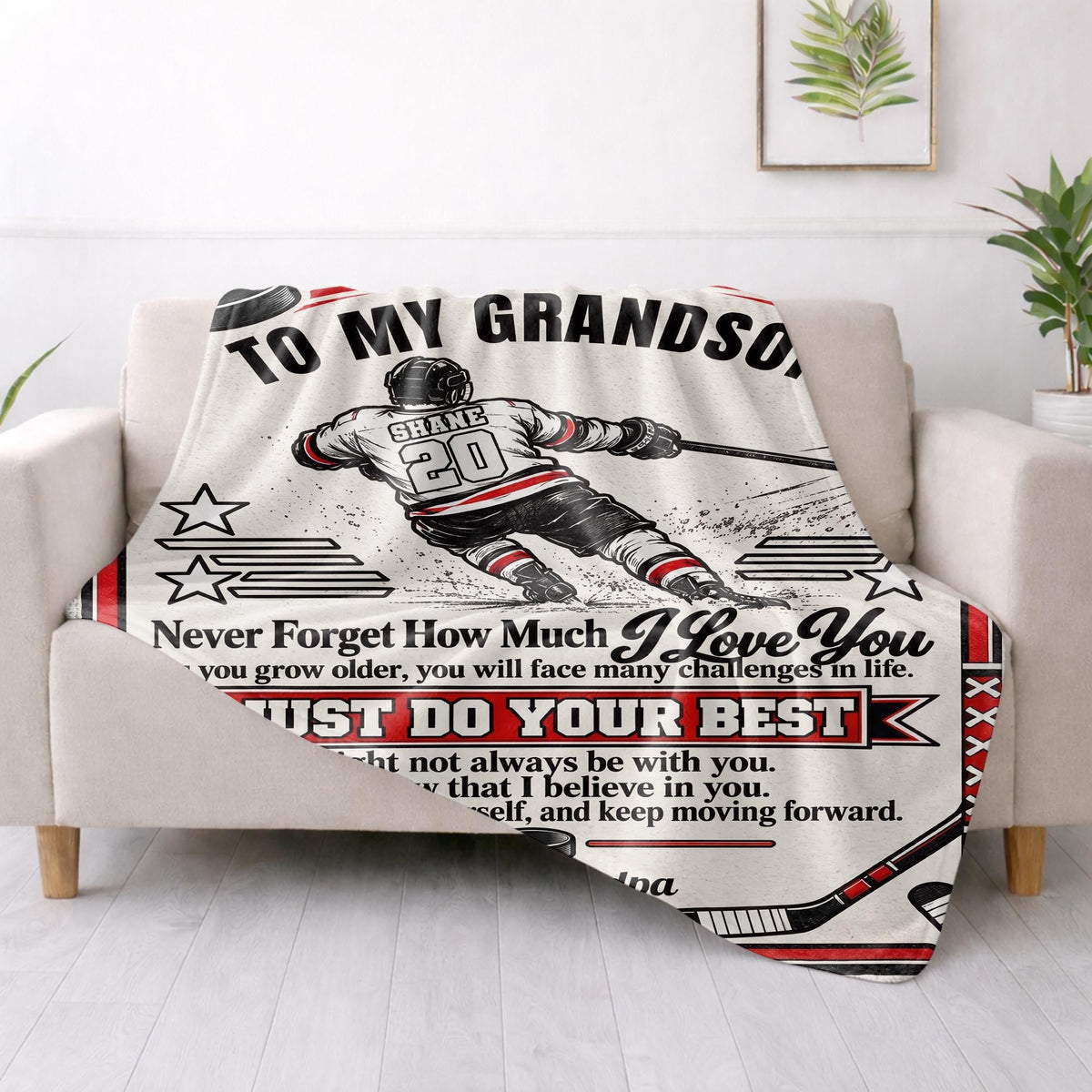 Personalized To My Grandson Never Forget How Much Blanket