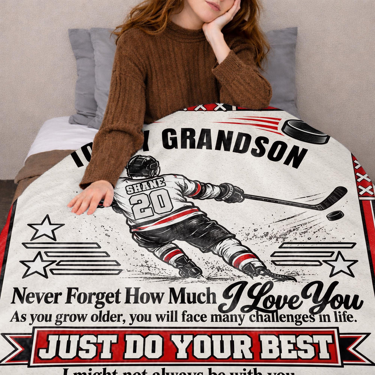 Personalized To My Grandson Never Forget How Much Blanket