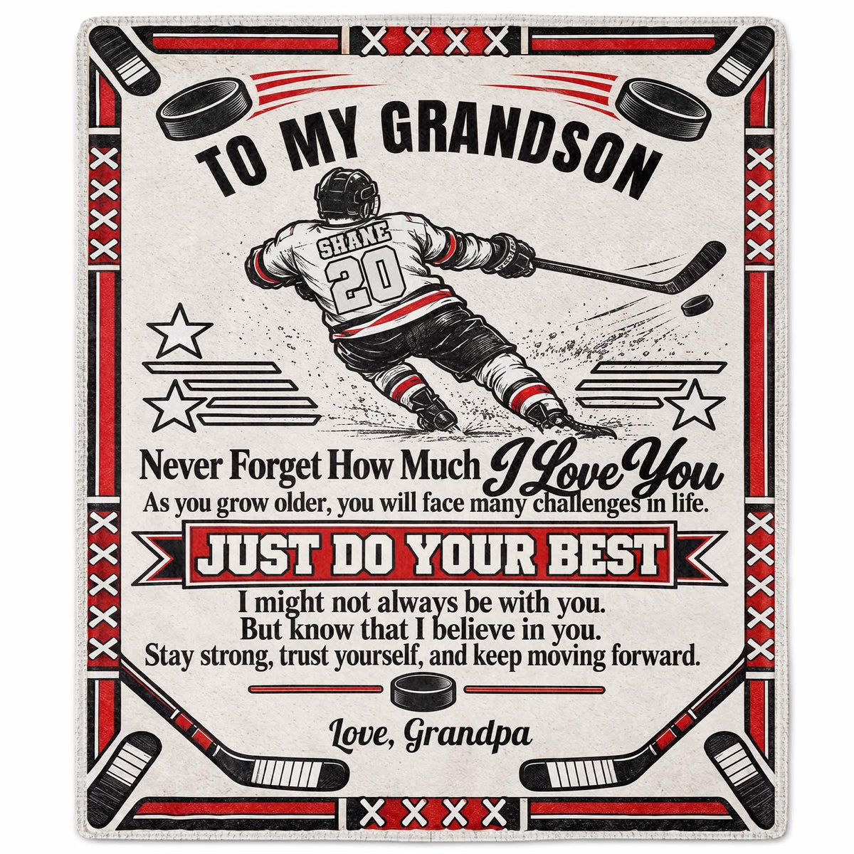 Personalized To My Grandson Never Forget How Much Blanket