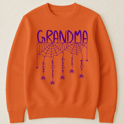 Personalized Grandma Spider Web Halloween T-Shirt