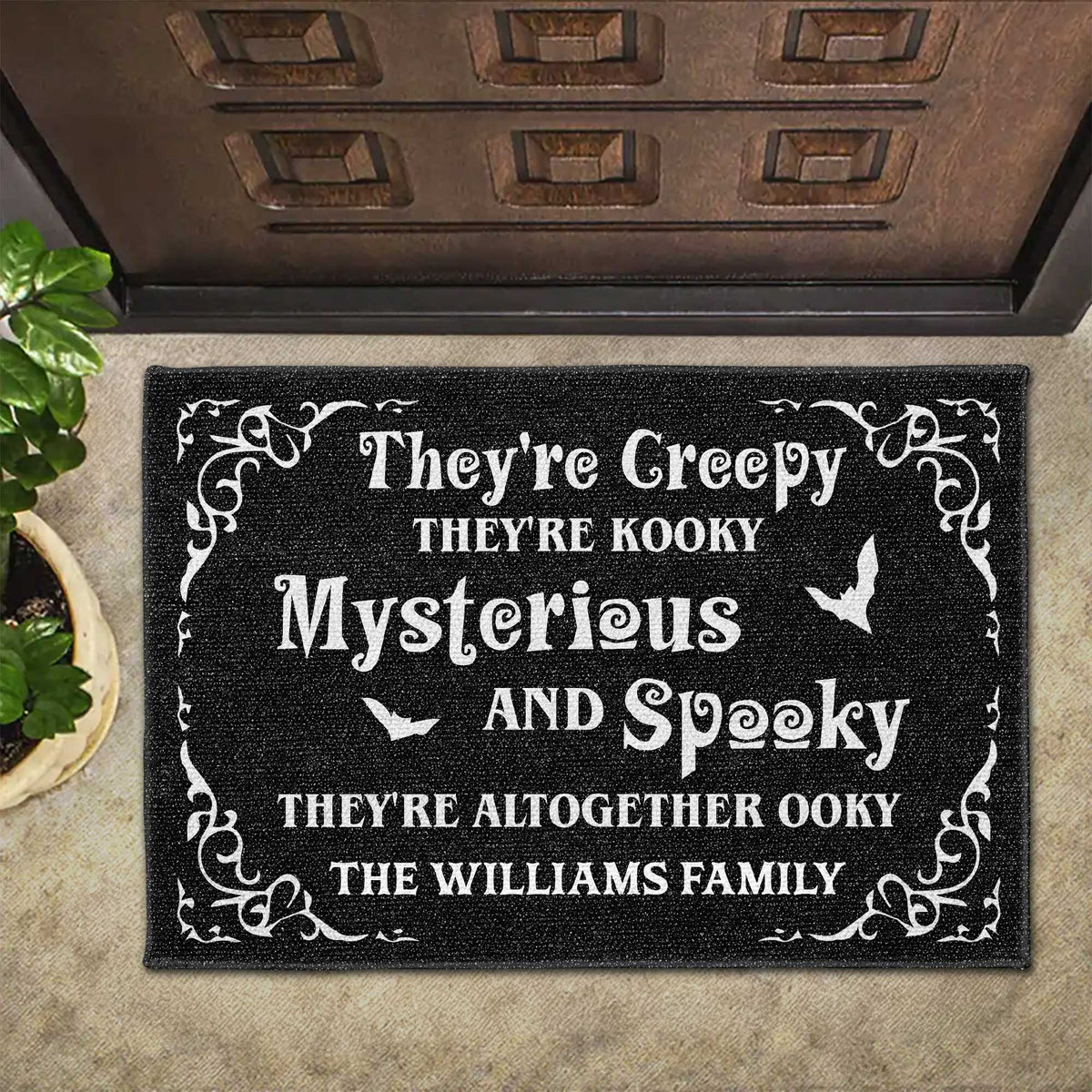 Custom Creepy Kooky Halloween Doormat