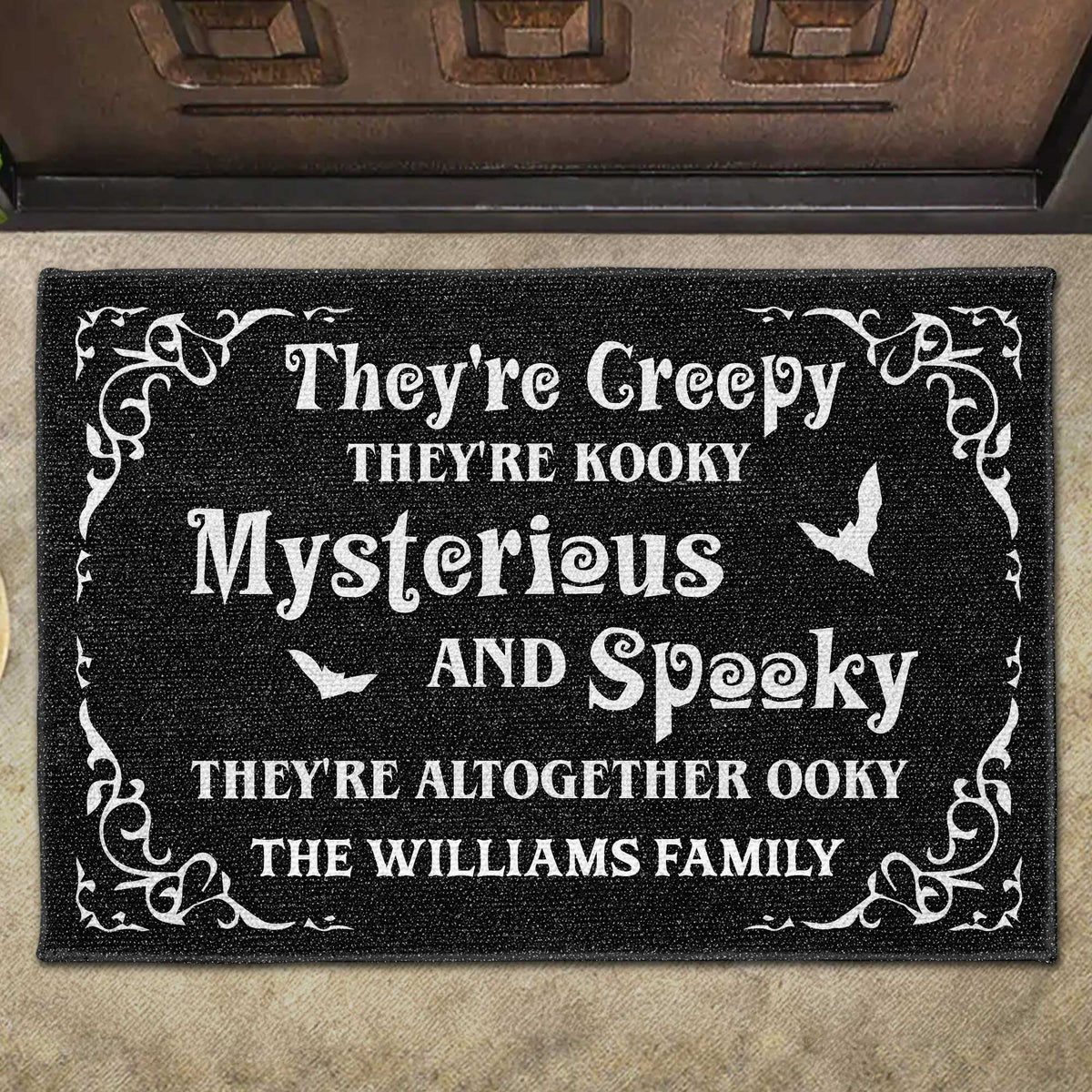 Custom Creepy Kooky Halloween Doormat