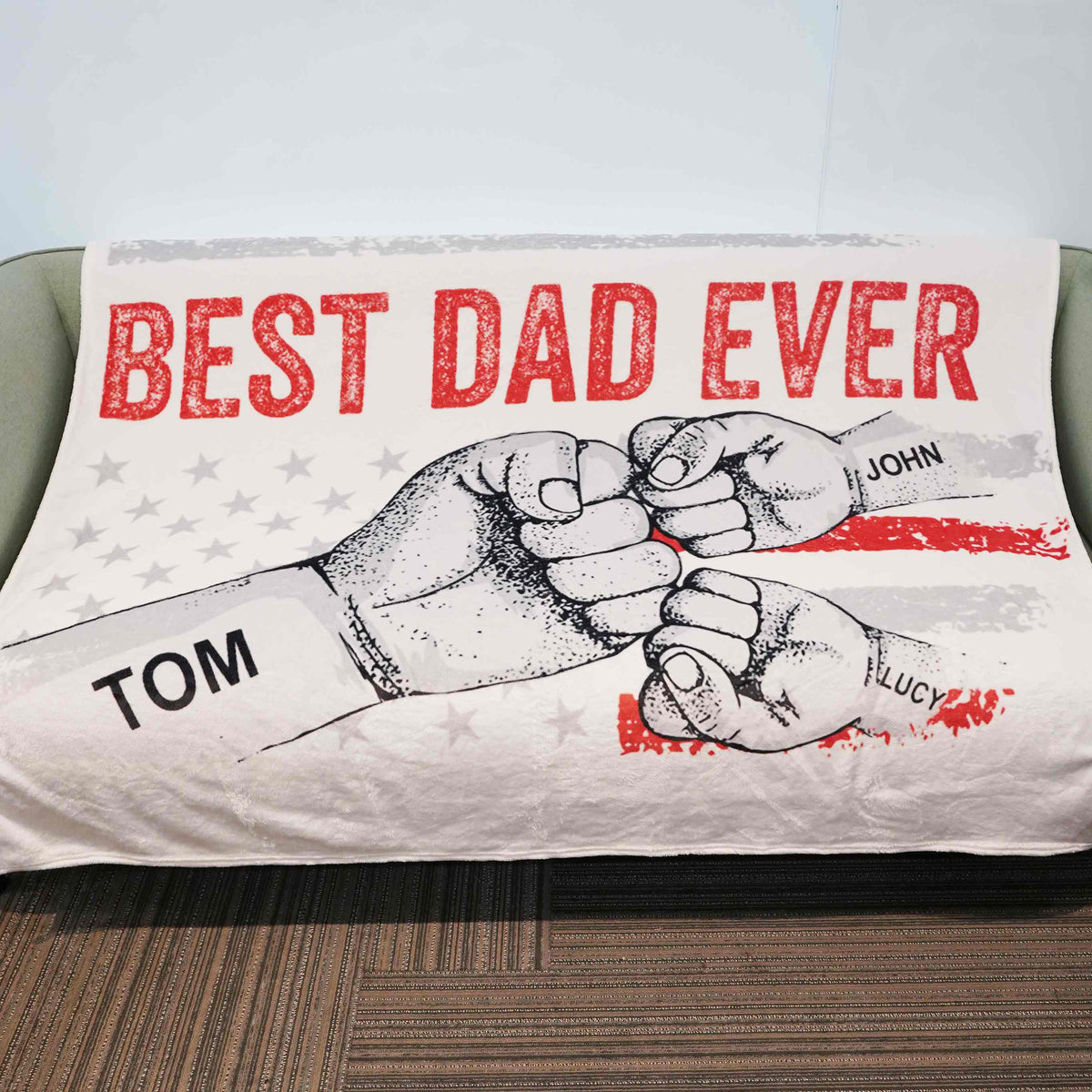 BEST DAD EVER Personalisierte Decke