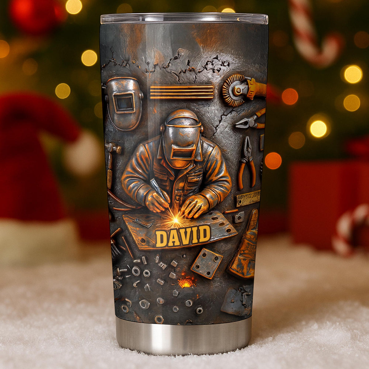 Personalized Welder Dad Metal Tools Stainless Steel Tumbler