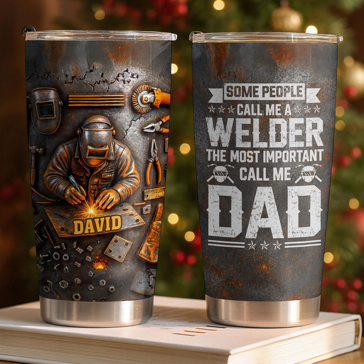 Personalized Welder Dad Metal Tools Stainless Steel Tumbler