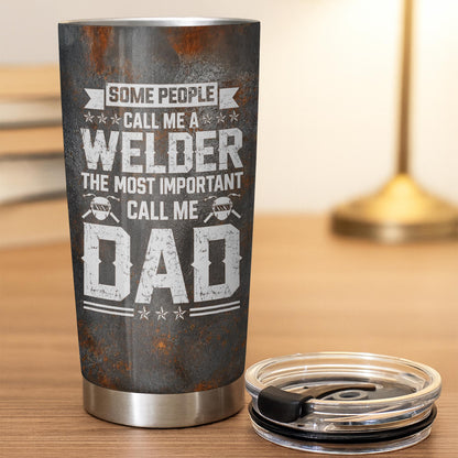 Personalized Welder Dad Metal Tools Stainless Steel Tumbler