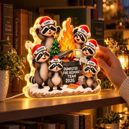 Personalized Flaming Dumpster Funny Raccoon Light Box