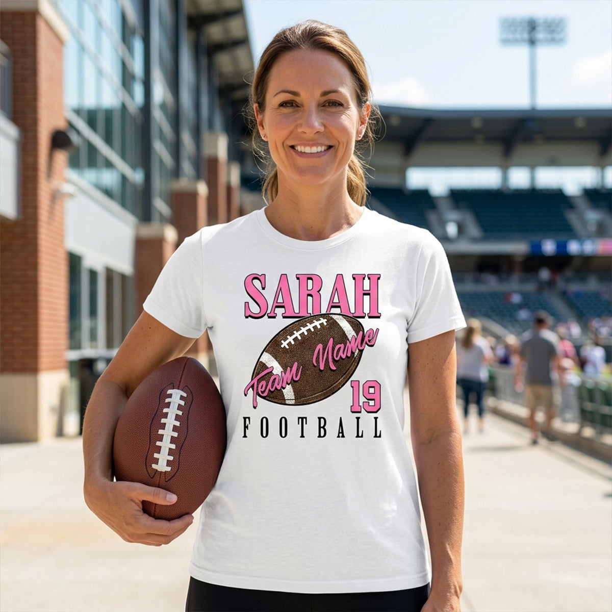 Personalized Born To Love Football T-Shirt
