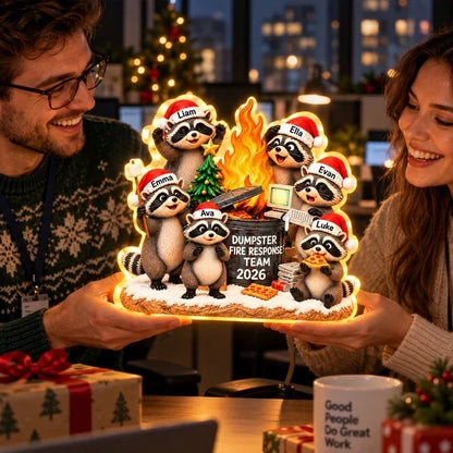 Personalized Flaming Dumpster Funny Raccoon Light Box