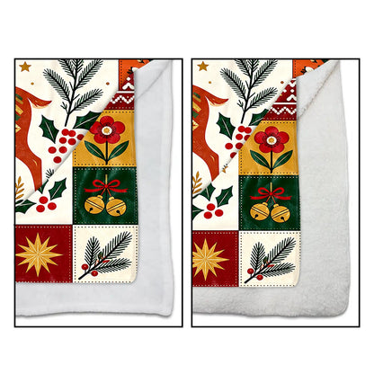 Warm Wishes And Holiday Cheer Reindeer Antlers With Ornaments - Personalized Custom Blanket - KID1019_BLK