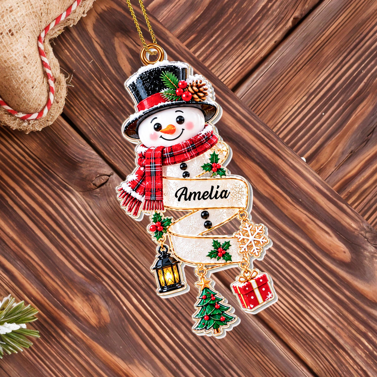 Personalized Our Little Snowman Acrylic Ornament