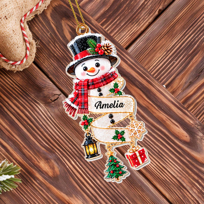 Personalized Our Little Snowman Acrylic Ornament