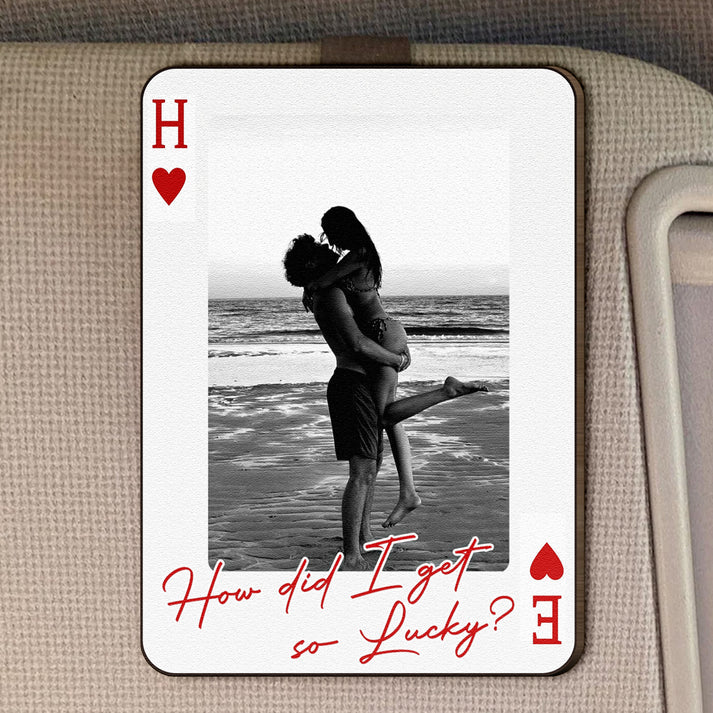 King & Queen Custom Couples Photo Drive Safe I Love You We're A Perfect Pair - Personalized Wooden Photo Car Visor