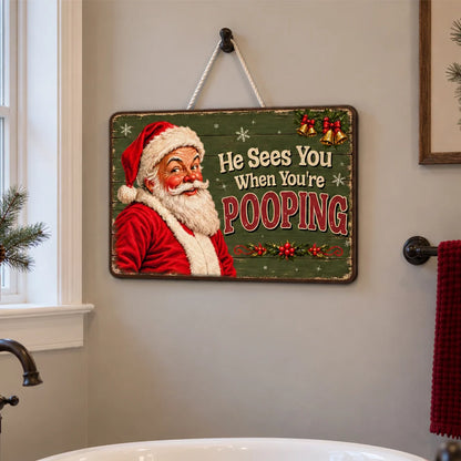 Santa Knows What You Did - Wood Sign