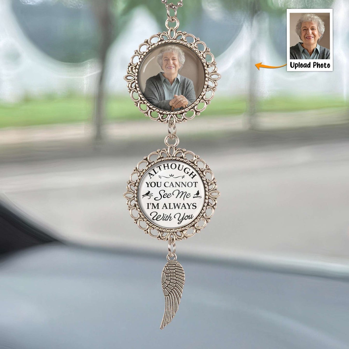 Personalized Photo Always With You Pet Memorial Car Ornament