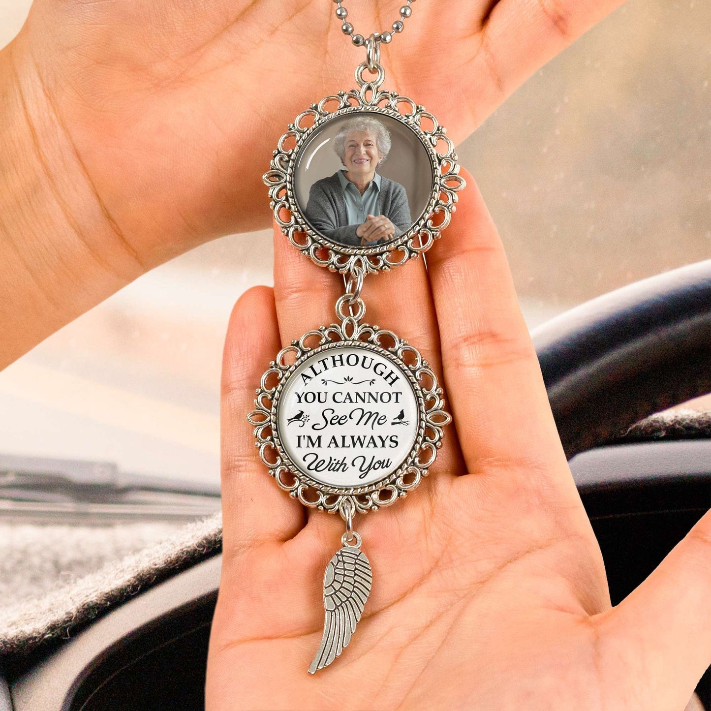 Personalized Photo Always With You Pet Memorial Car Ornament