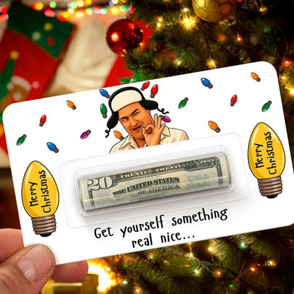 Personalized Money Holder Card, Funny Christmas Movie Design, Colorful Holiday Lights, Unique Gift