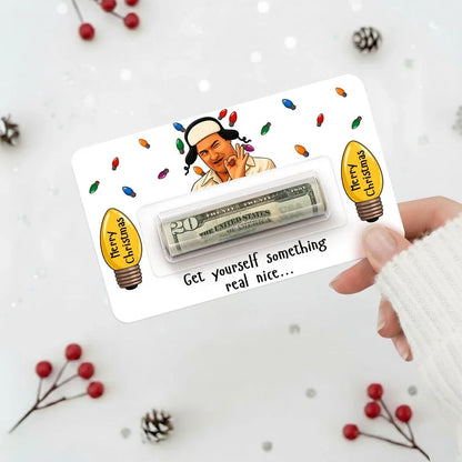 Personalized Money Holder Card, Funny Christmas Movie Design, Colorful Holiday Lights, Unique Gift