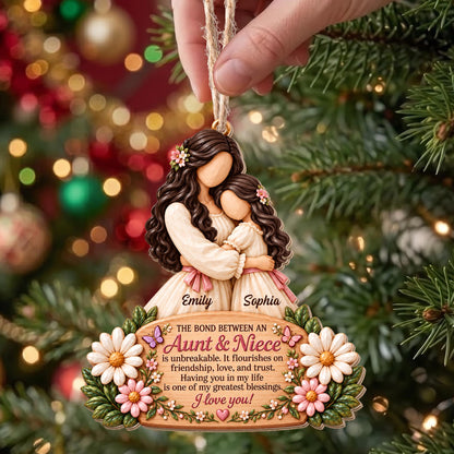 Personalized Aunt And Niece Wood Ornament