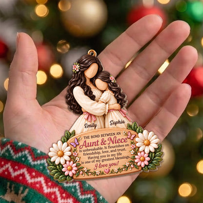 Personalized Aunt And Niece Wood Ornament